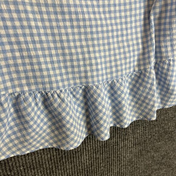 Matilda Jane Womens Gingham Plaid Floral Preppy Blouse Top Size Large Bohemian - Picture 6 of 9